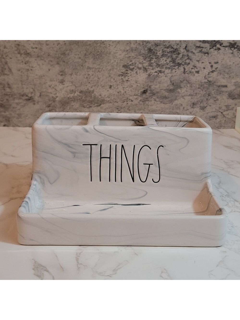 Rae Dunn marble THINGS holder/organizer - Picture 1 of 8